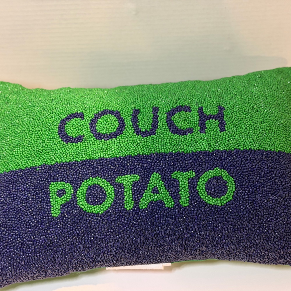 Kate Spade Green & Blue Couch Potato Pillow